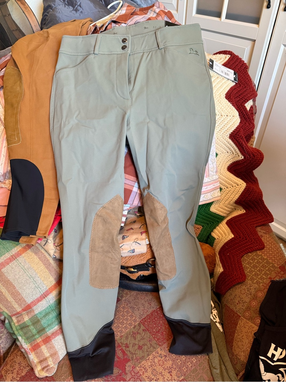 R.J. Classics Gracie Breeches Willow Green Sock Bottom 32 Reg